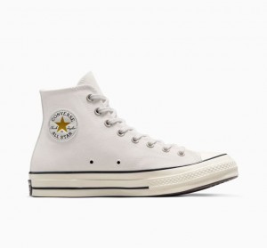 White Converse Chuck 70 Suede Men's High Tops | NZ ITGVD0589