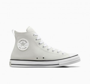 White Converse Chuck Taylor All Star Leather Women's High Tops | NZ DAOLB8654