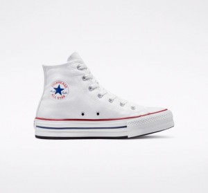 White Converse Chuck Taylor All Star Lift Kids' Platform Sneakers | NZ UCNIK0219