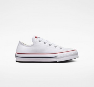 White Converse Chuck Taylor All Star Lift Kids' Platform Sneakers | NZ HLOCX2093