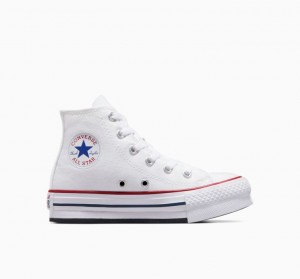 White Converse Chuck Taylor All Star Lift Kids' Platform Sneakers | NZ ZWXUJ9782