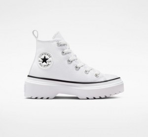 White Converse Chuck Taylor All Star Lugged Lift Canvas Kids' Platform Sneakers | NZ ARPBD1359