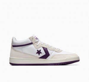 White / Purple Converse Cons Fastbreak Pro Suede Nylon Men's Skate Shoes | NZ OHJTB8973