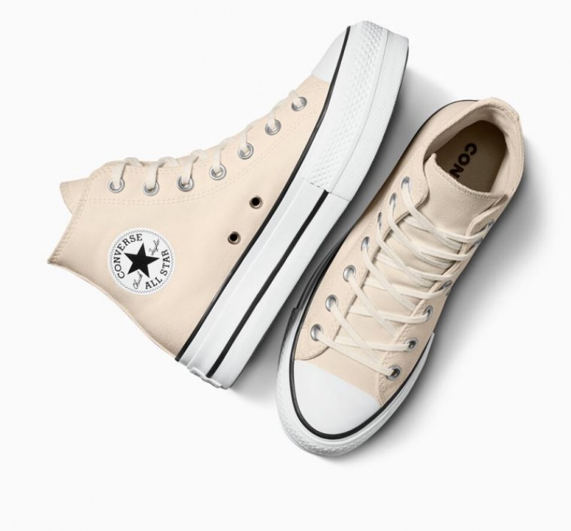 Beige Converse Chuck Taylor All Star Lift Women's Platform Sneakers | NZ HJVYR9421