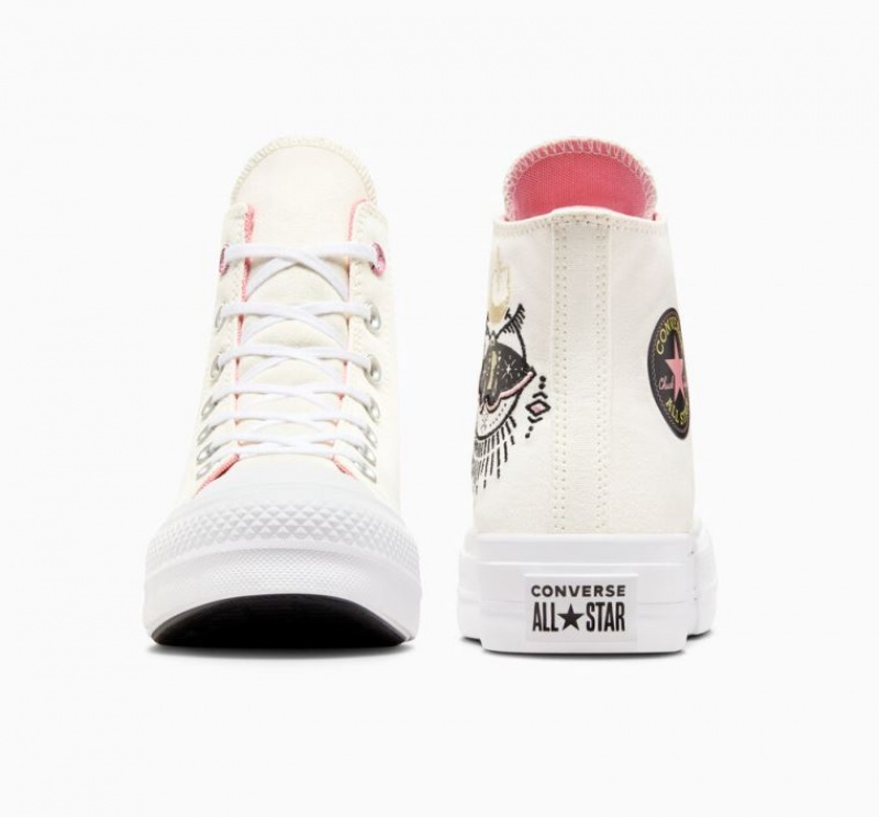 Beige Converse Chuck Taylor All Star Lift Alchemy Embroidery Women's Platform Sneakers | NZ WCSUV0371