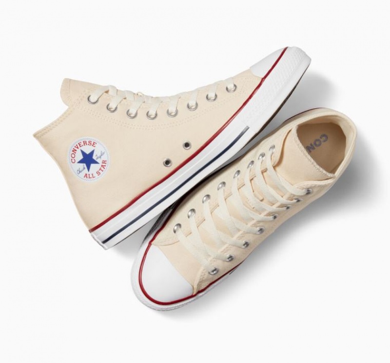 Beige Converse Chuck Taylor All Star Men's High Tops | NZ MUCVH5204