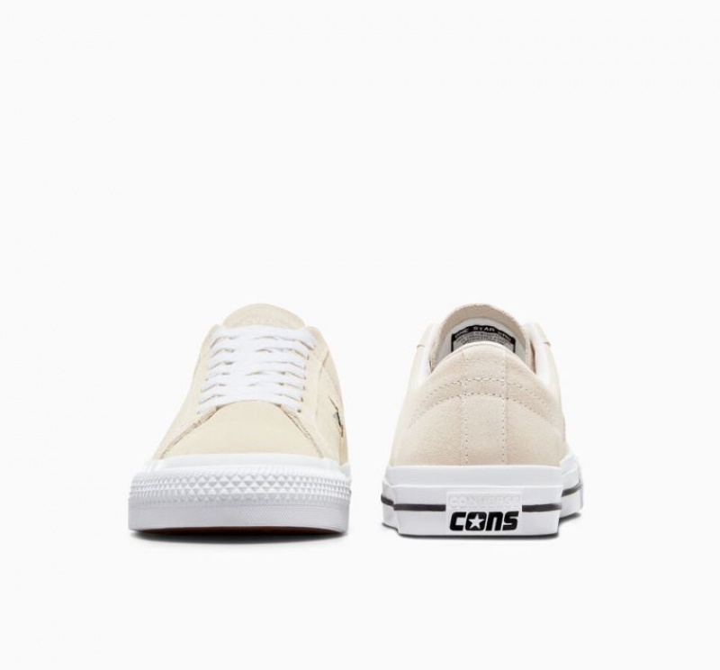 Beige Converse Cons One Star Pro Men's Skate Shoes | NZ KYELD1598