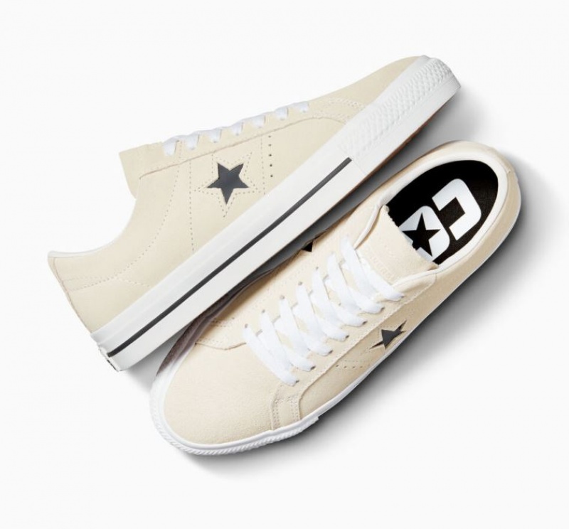 Beige Converse Cons One Star Pro Men's Skate Shoes | NZ KYELD1598