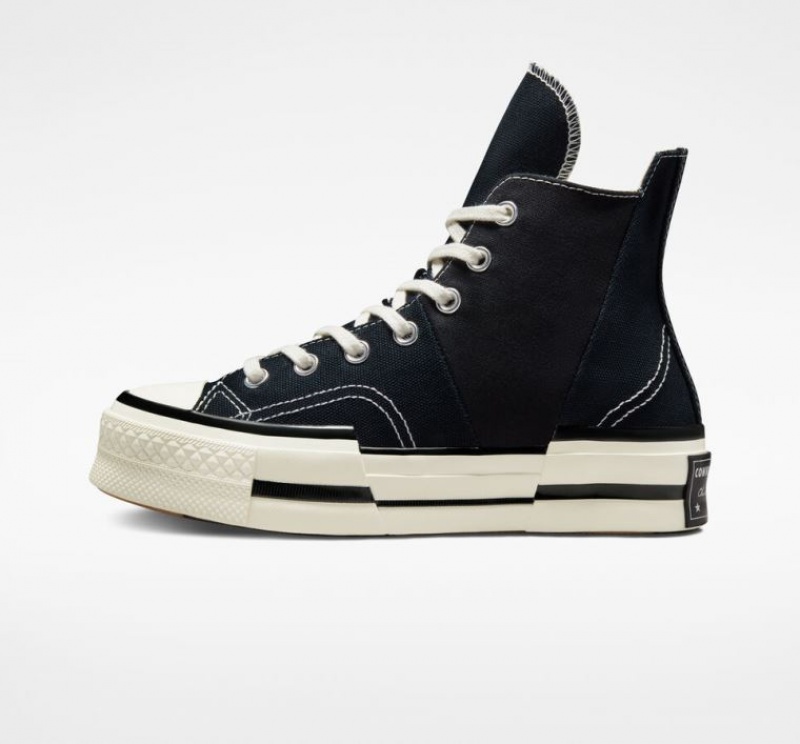 Black Converse Chuck 70 Plus Women's High Tops | NZ AQJZX2193