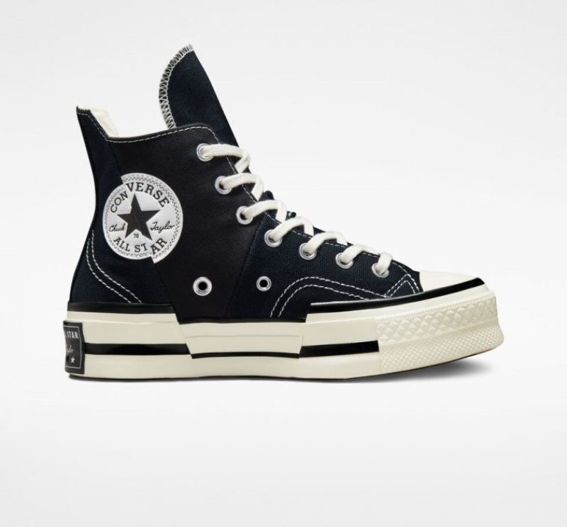 Black Converse Chuck 70 Plus Women\'s High Tops | NZ AQJZX2193