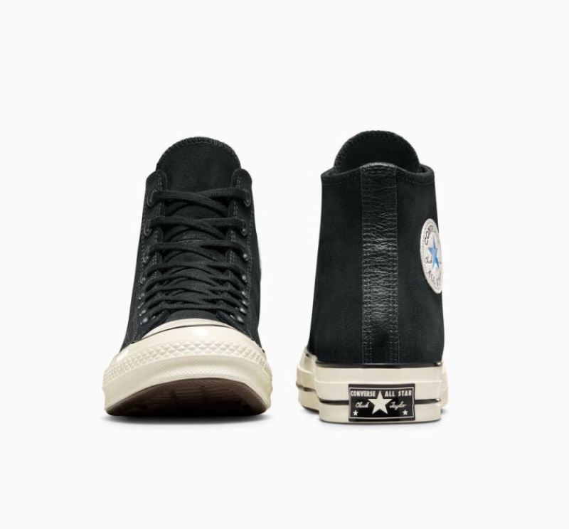 Black Converse Chuck 70 Suede Men's High Tops | NZ PIVNM3654