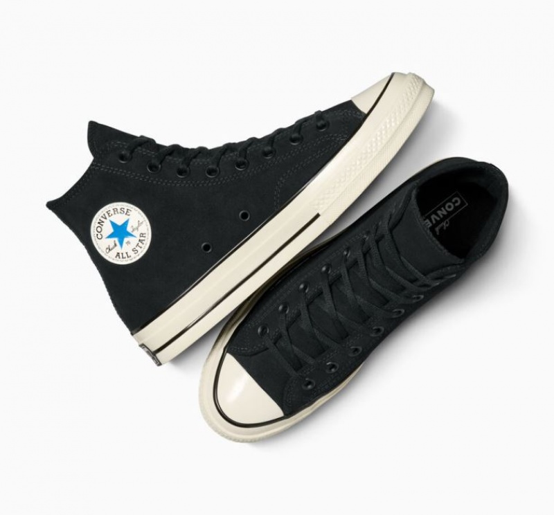 Black Converse Chuck 70 Suede Men's High Tops | NZ PIVNM3654