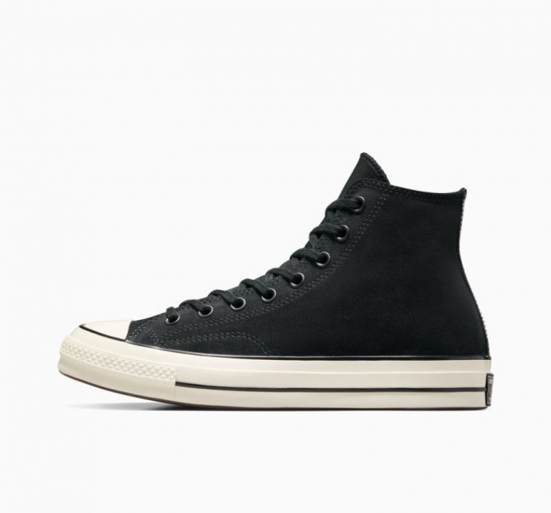 Black Converse Chuck 70 Suede Men's High Tops | NZ PIVNM3654