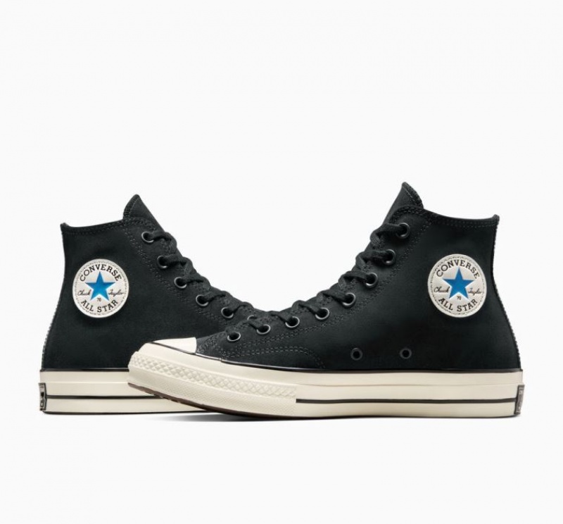 Black Converse Chuck 70 Suede Men's High Tops | NZ PIVNM3654