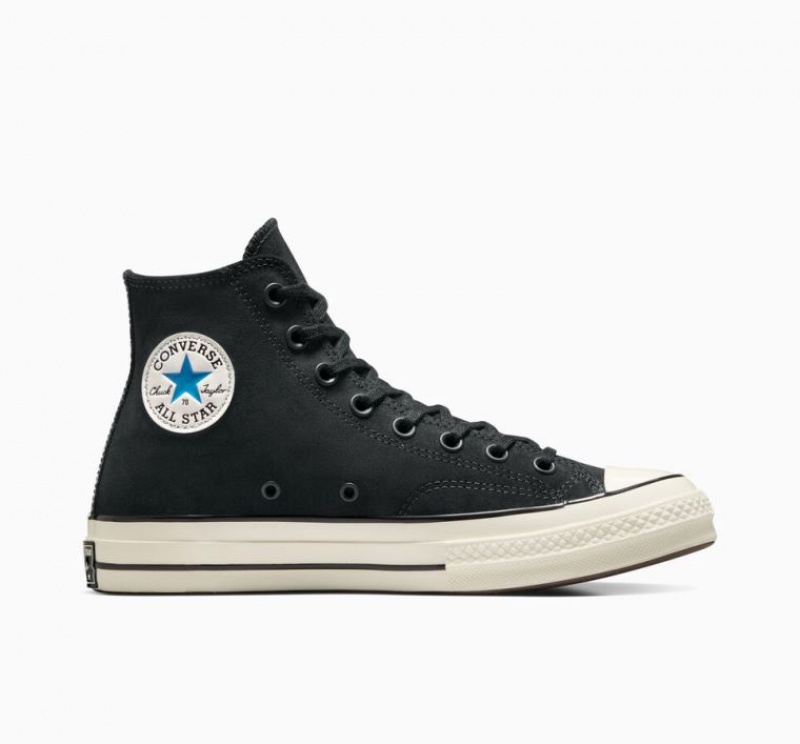 Black Converse Chuck 70 Suede Men\'s High Tops | NZ PIVNM3654