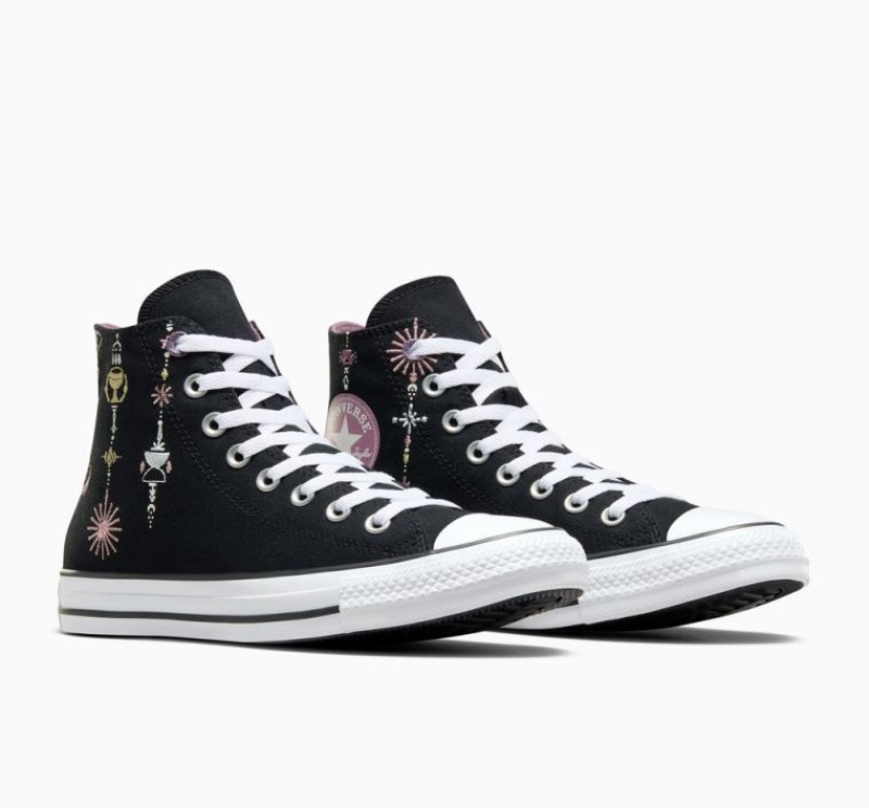 Black Converse Chuck Taylor All Star Alchemy Embroidery Women's High Tops | NZ JRATO8930