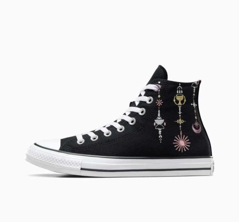 Black Converse Chuck Taylor All Star Alchemy Embroidery Women's High Tops | NZ JRATO8930