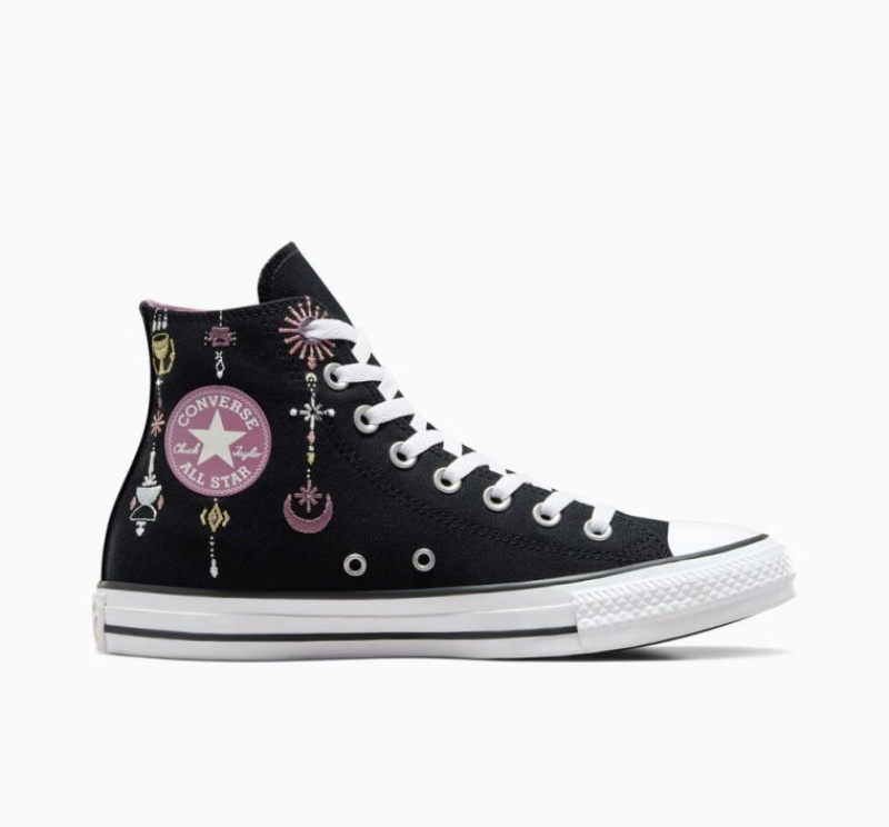 Black Converse Chuck Taylor All Star Alchemy Embroidery Women\'s High Tops | NZ JRATO8930