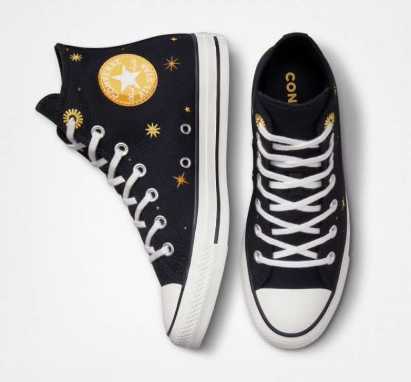 Black Converse Chuck Taylor All Star Celestial Women's High Tops | NZ QSTGE0594