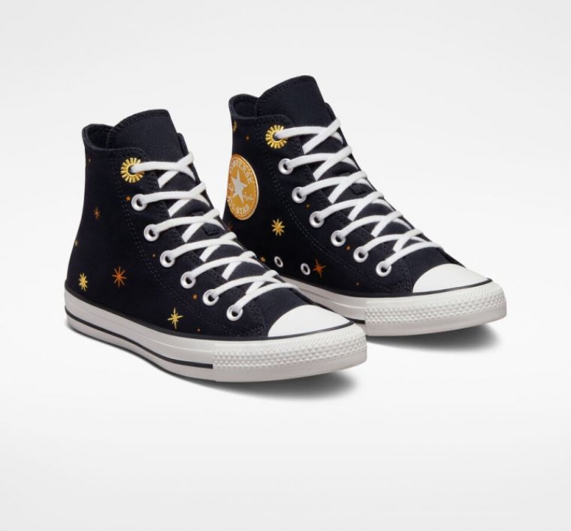 Black Converse Chuck Taylor All Star Celestial Women's High Tops | NZ QSTGE0594