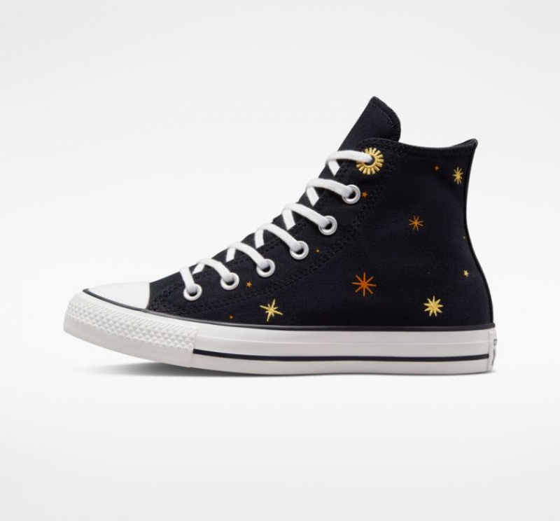 Black Converse Chuck Taylor All Star Celestial Women's High Tops | NZ QSTGE0594