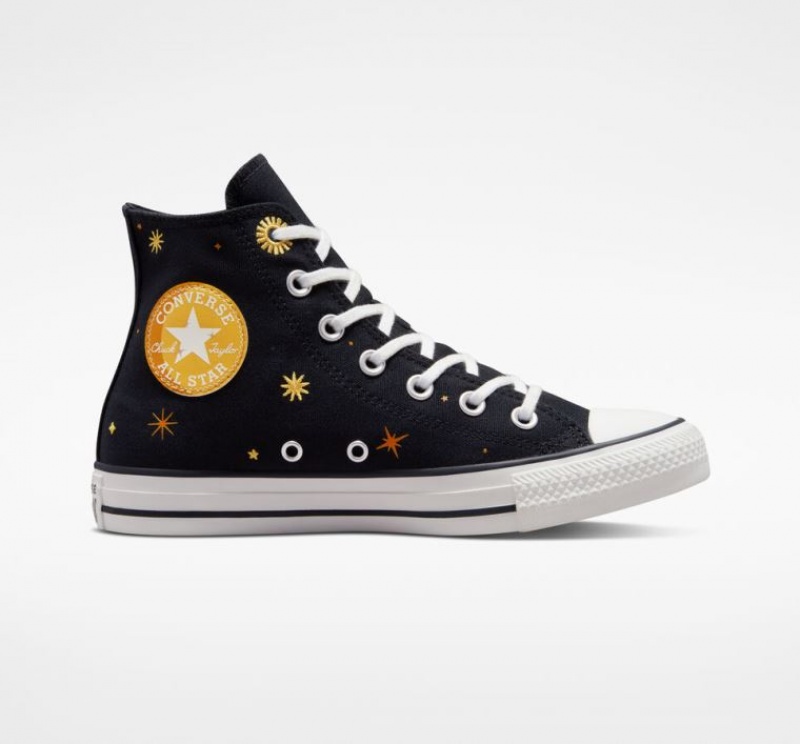 Black Converse Chuck Taylor All Star Celestial Women\'s High Tops | NZ QSTGE0594