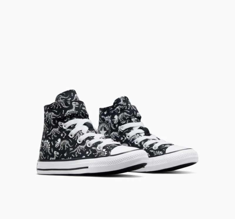 Black Converse Chuck Taylor All Star Easy-on Dinos Kids' High Tops | NZ IURTQ7084