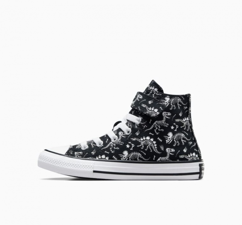 Black Converse Chuck Taylor All Star Easy-on Dinos Kids' High Tops | NZ IURTQ7084