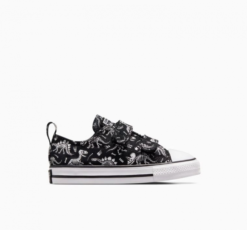 Black Converse Chuck Taylor All Star Easy-on Dinos Kids\' Low Tops | NZ YJKGN1283