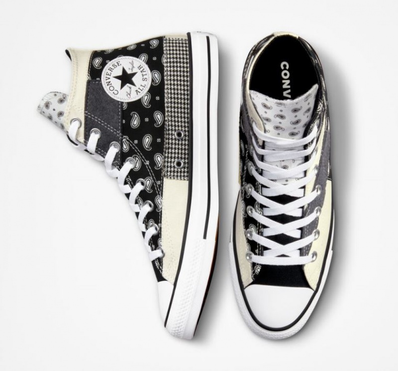 Black Converse Chuck Taylor All Star Hacked Patterns Women's High Tops | NZ NDHXK6734