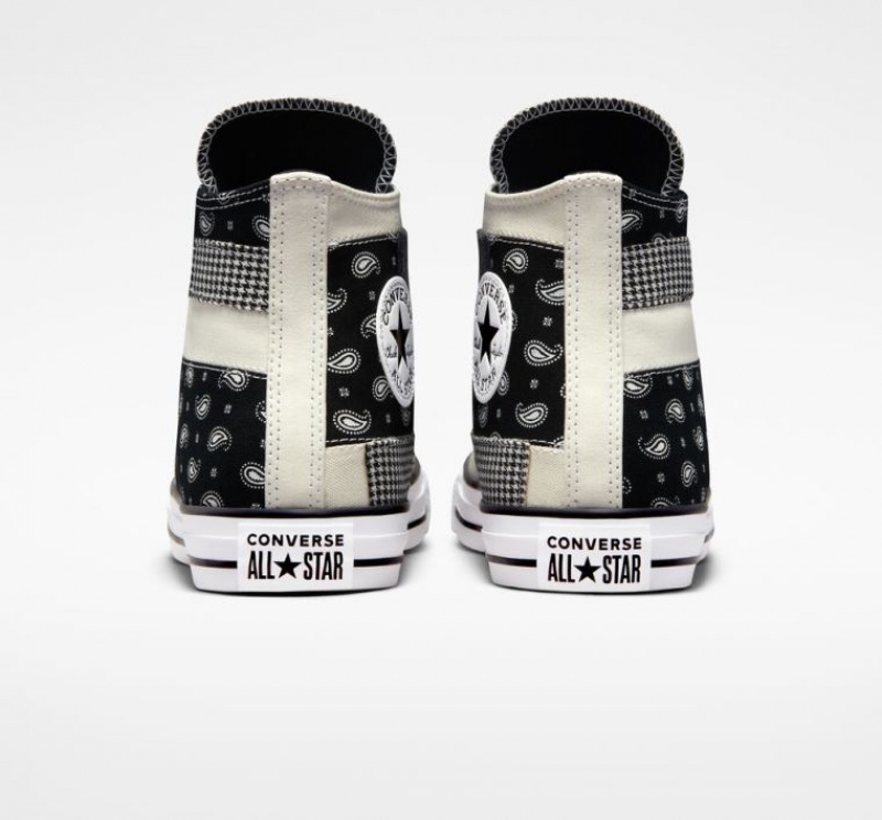 Black Converse Chuck Taylor All Star Hacked Patterns Women's High Tops | NZ NDHXK6734