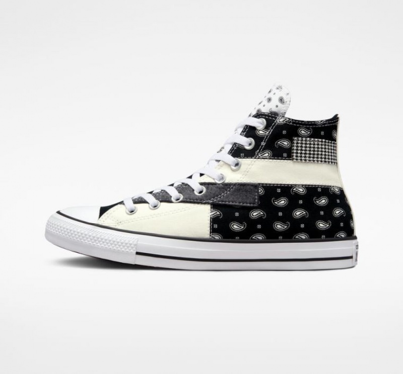 Black Converse Chuck Taylor All Star Hacked Patterns Women's High Tops | NZ NDHXK6734