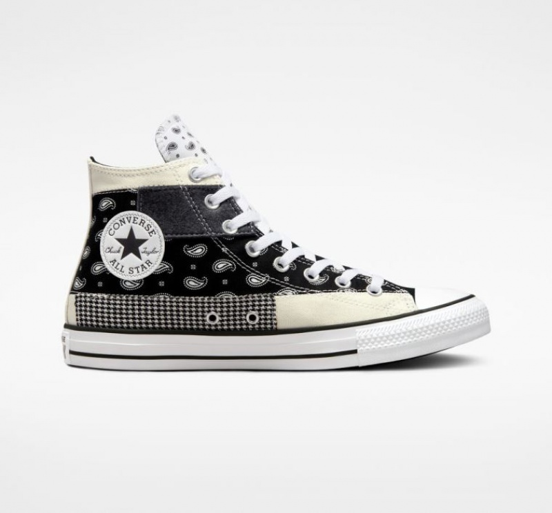 Black Converse Chuck Taylor All Star Hacked Patterns Women\'s High Tops | NZ NDHXK6734