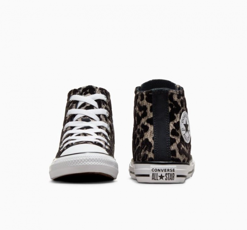 Black Converse Chuck Taylor All Star Leopard Kids' High Tops | NZ VCMOE9132