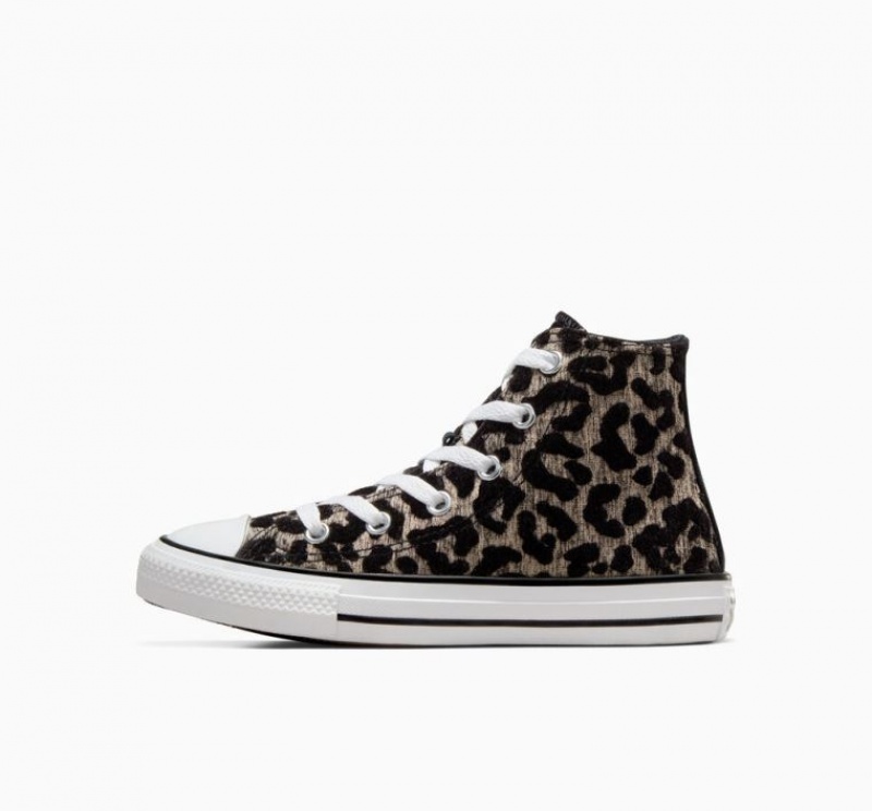 Black Converse Chuck Taylor All Star Leopard Kids' High Tops | NZ VCMOE9132