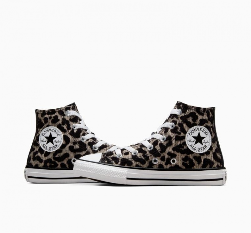 Black Converse Chuck Taylor All Star Leopard Kids' High Tops | NZ VCMOE9132