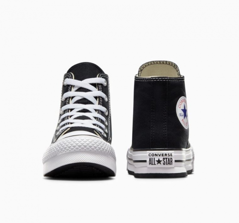 Black Converse Chuck Taylor All Star Lift Kids' Platform Sneakers | NZ OECIB0537