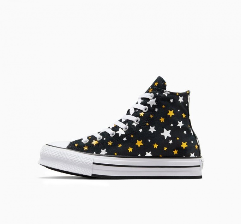 Black Converse Chuck Taylor All Star Lift Sparkle Kids' Platform Sneakers | NZ YFXJO3218