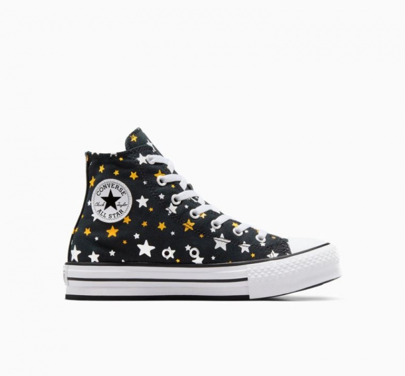 Black Converse Chuck Taylor All Star Lift Sparkle Kids\' Platform Sneakers | NZ YFXJO3218