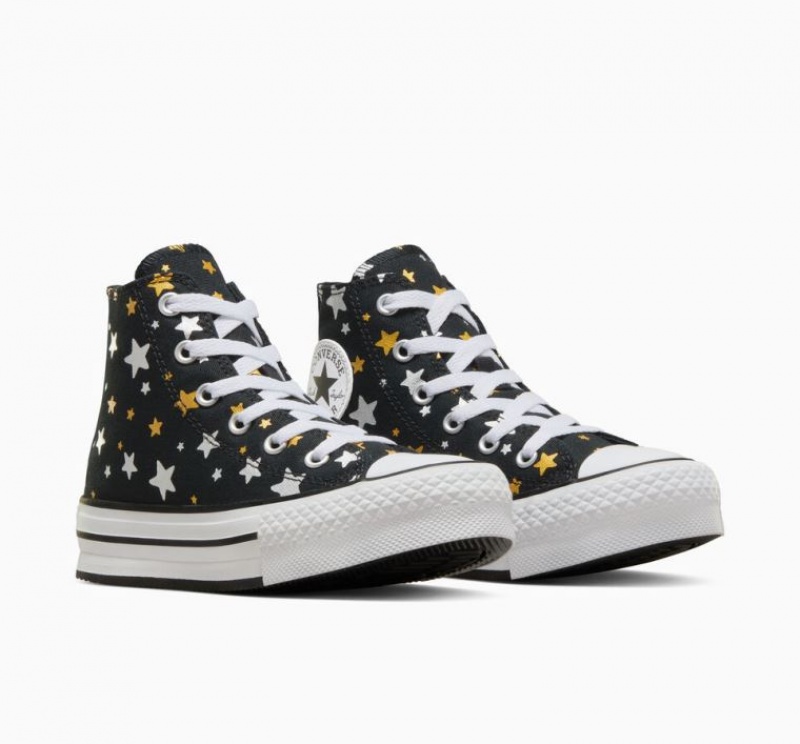 Black Converse Chuck Taylor All Star Lift Sparkle Kids' Platform Sneakers | NZ QMCOK4089