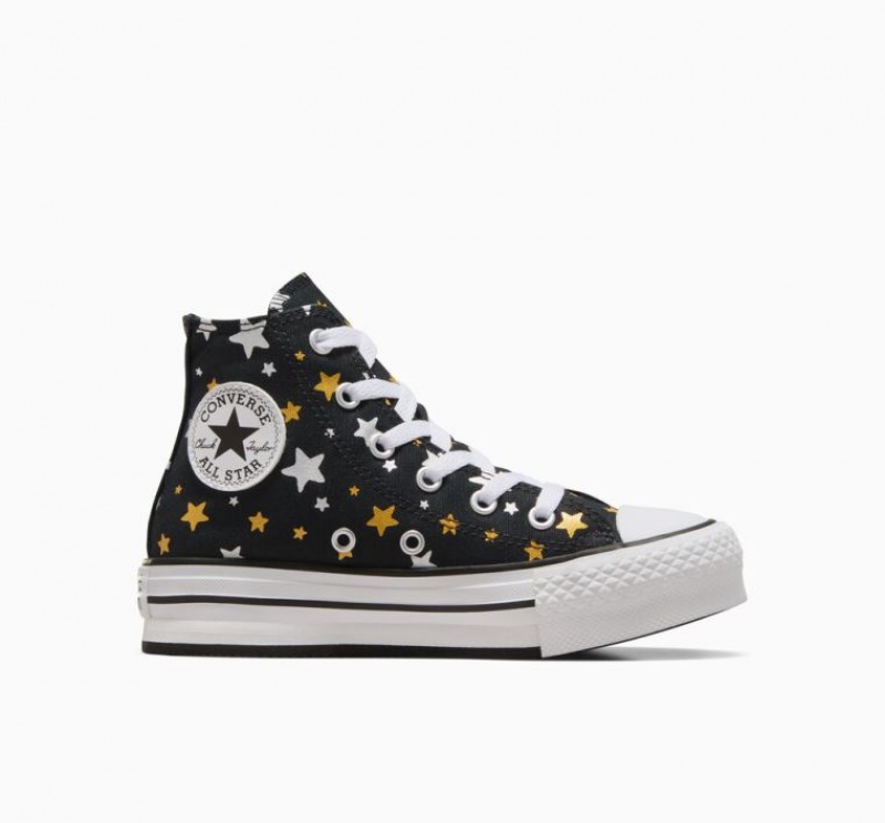 Black Converse Chuck Taylor All Star Lift Sparkle Kids\' Platform Sneakers | NZ QMCOK4089