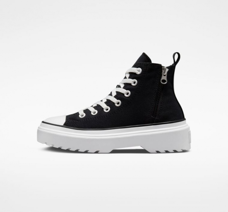 Black Converse Chuck Taylor All Star Lugged Lift Canvas Kids' Platform Sneakers | NZ BYQTK9304