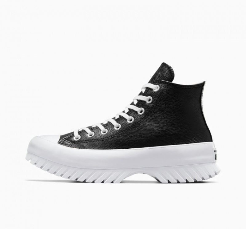 Black Converse Chuck Taylor All Star Lugged 2.0 Leather Women's High Tops | NZ OZENI3240