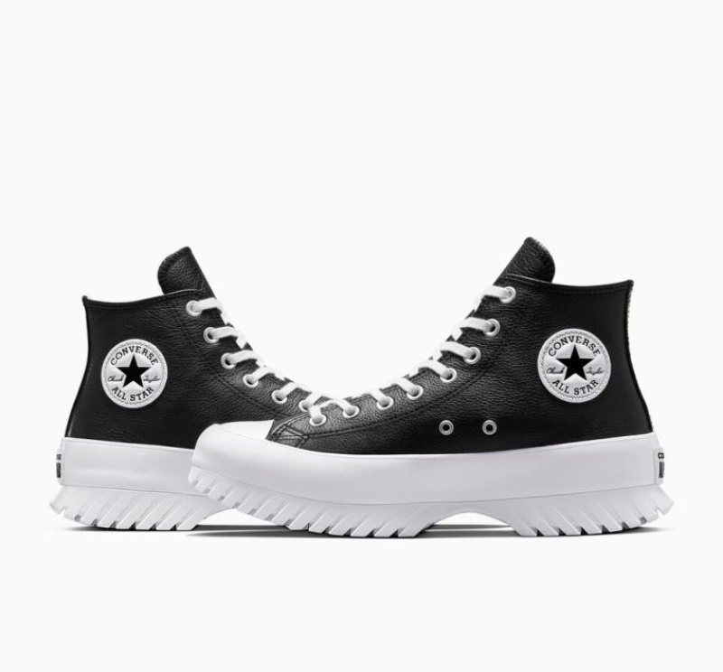 Black Converse Chuck Taylor All Star Lugged 2.0 Leather Women's High Tops | NZ OZENI3240