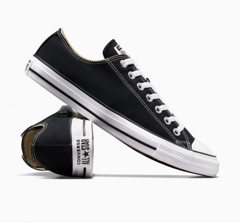 Black Converse Chuck Taylor All Star Men's Low Tops | NZ JRYFE8364