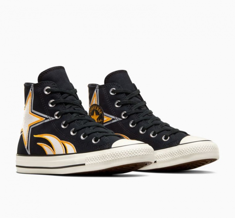 Black Converse Chuck Taylor All Star Moto Women's High Tops | NZ BDTAW4578