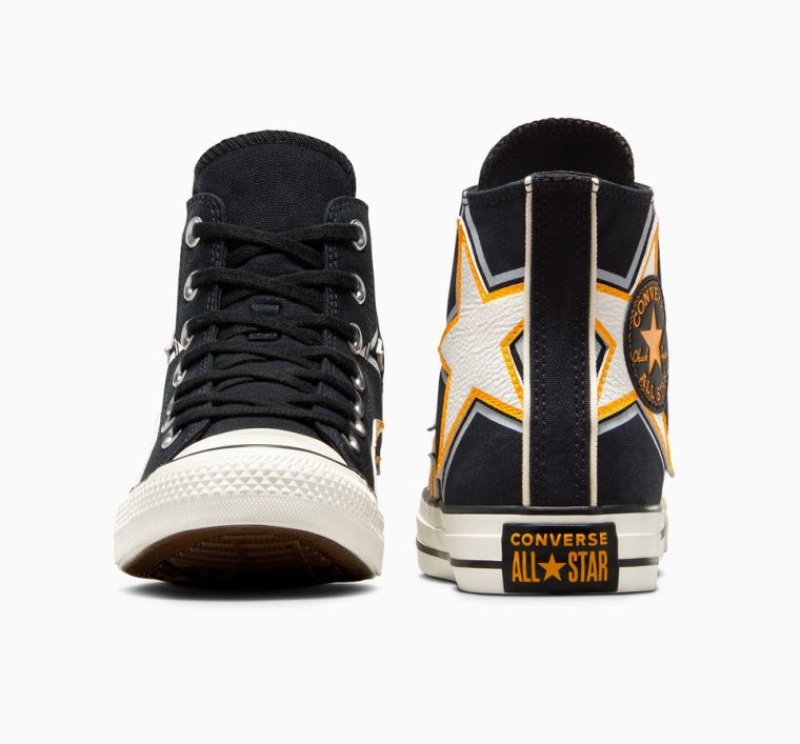 Black Converse Chuck Taylor All Star Moto Women's High Tops | NZ BDTAW4578