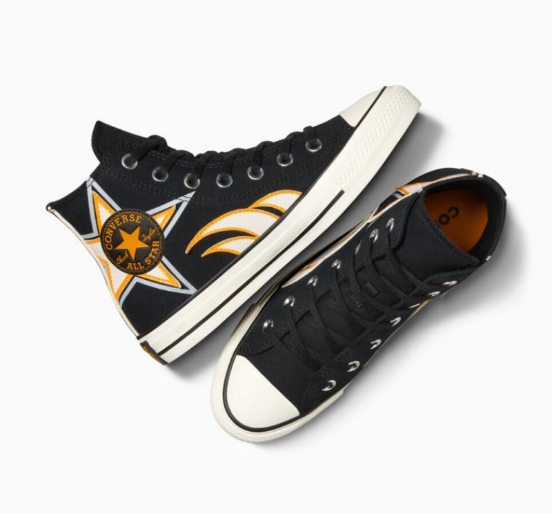 Black Converse Chuck Taylor All Star Moto Women's High Tops | NZ BDTAW4578