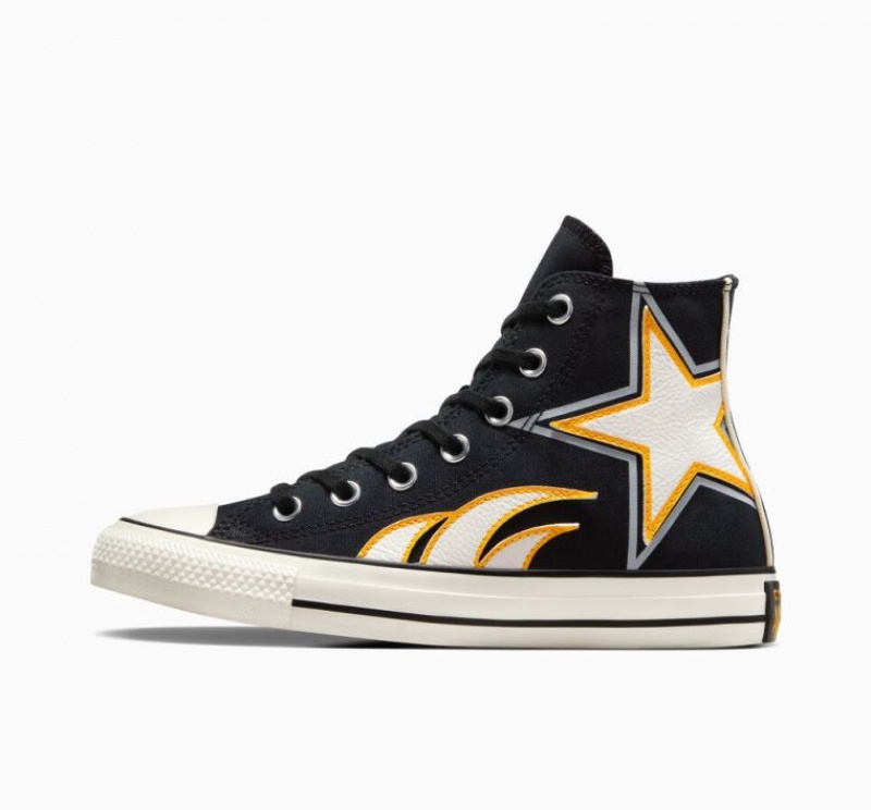 Black Converse Chuck Taylor All Star Moto Women's High Tops | NZ BDTAW4578