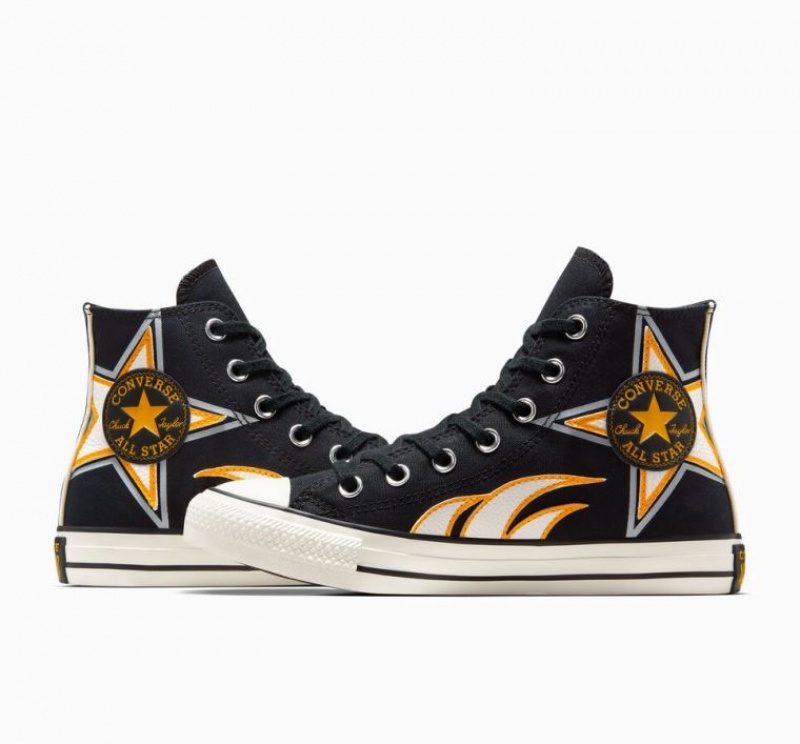 Black Converse Chuck Taylor All Star Moto Women's High Tops | NZ BDTAW4578